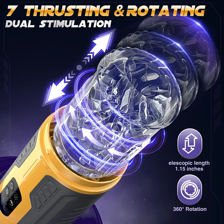 Dual Stimulation Thrusting and Rotating Vibrating Male Msturbation Toy